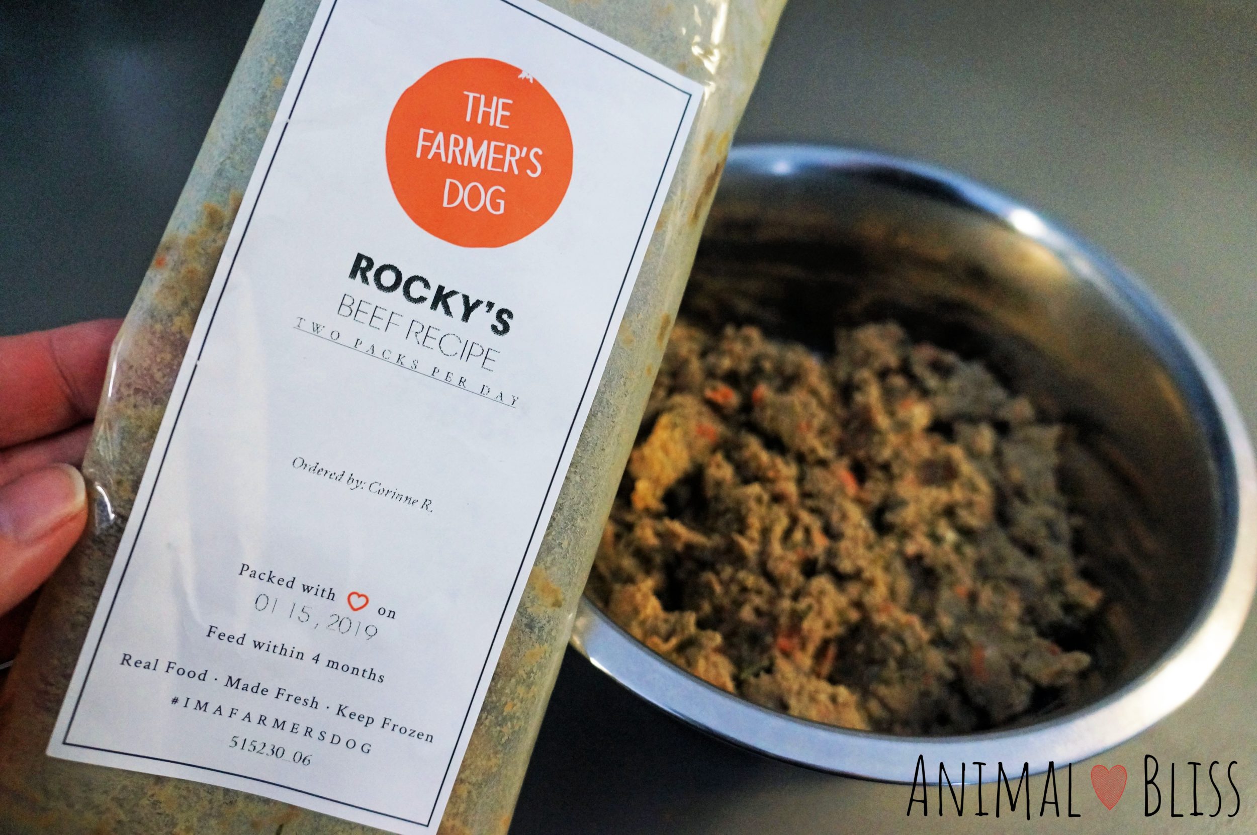 Personalized dog food from the farmer's dog